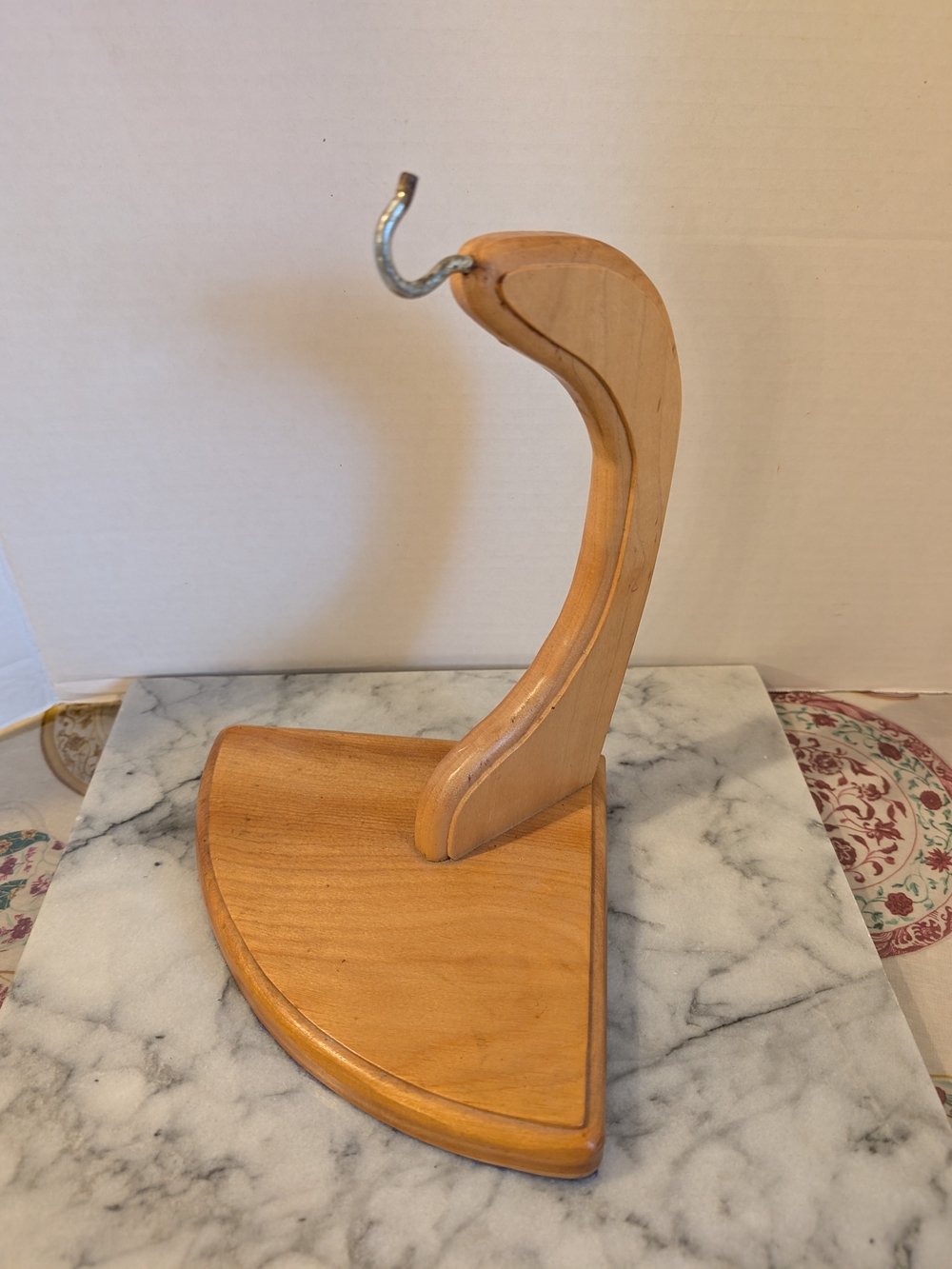 Vintage Wooden Banana Hanger Countertop Fruit Stand Japandi Kitchen Decor